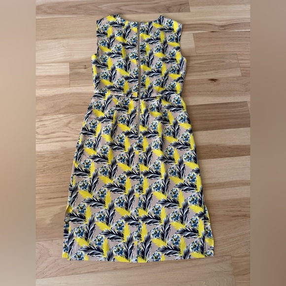 J. Crew 100% Silk Spring Meadow Floral Dress Yellow size 10 - Picture 6 of 14